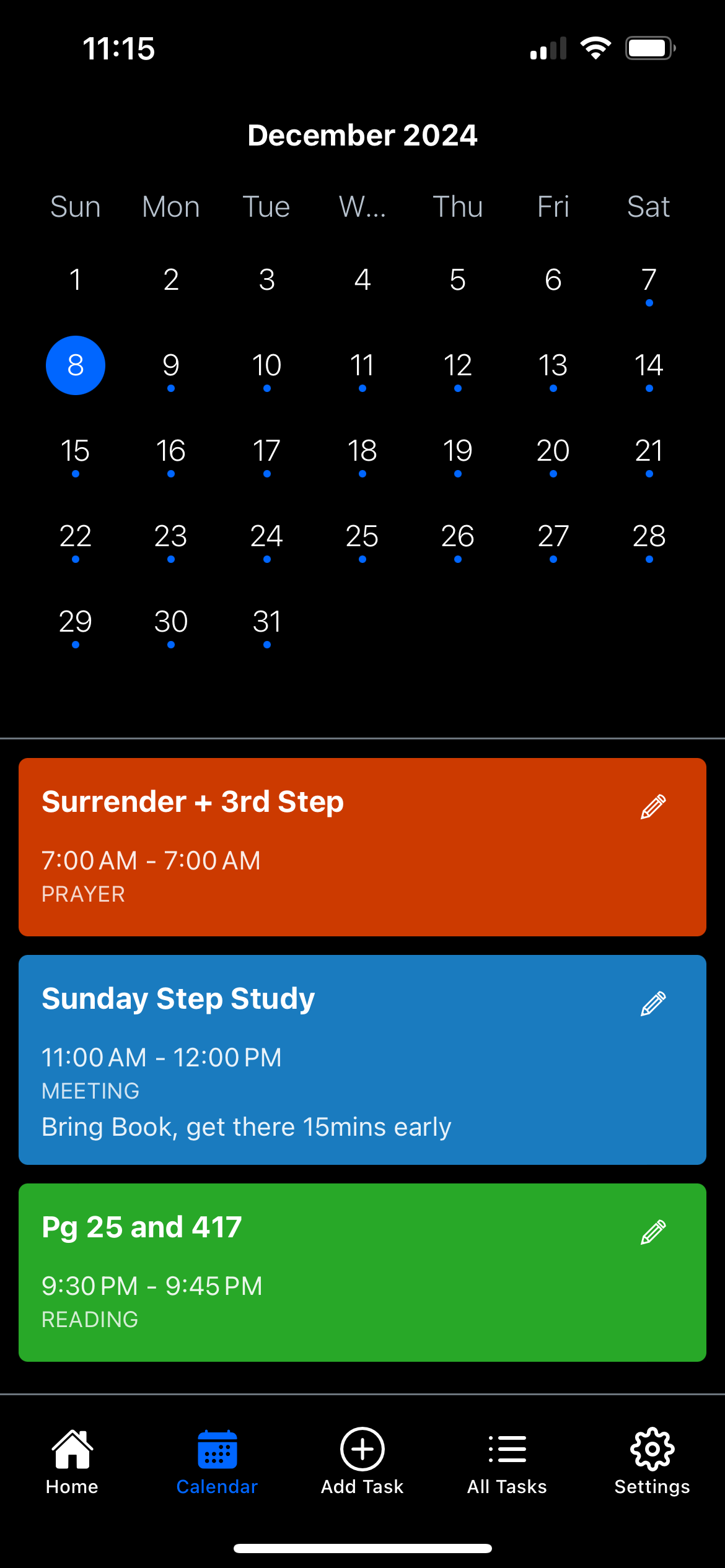 Calendar Screenshot