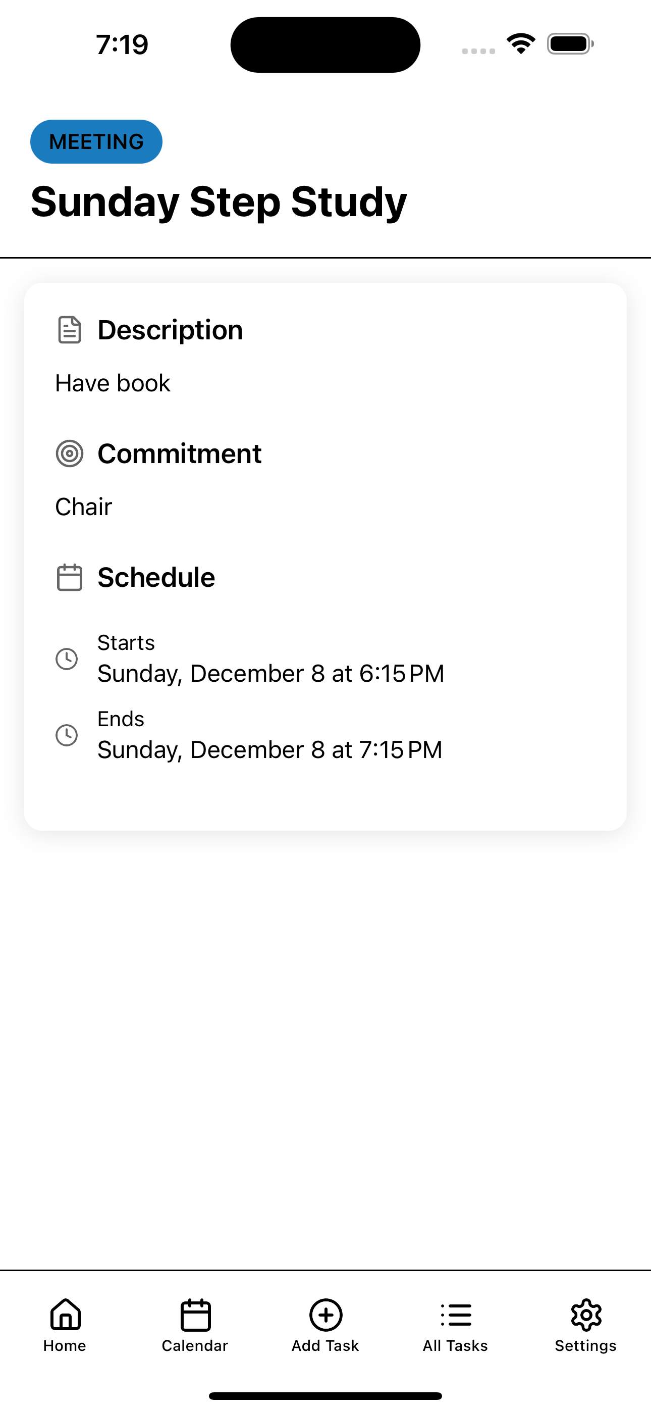 Task Details Screenshot